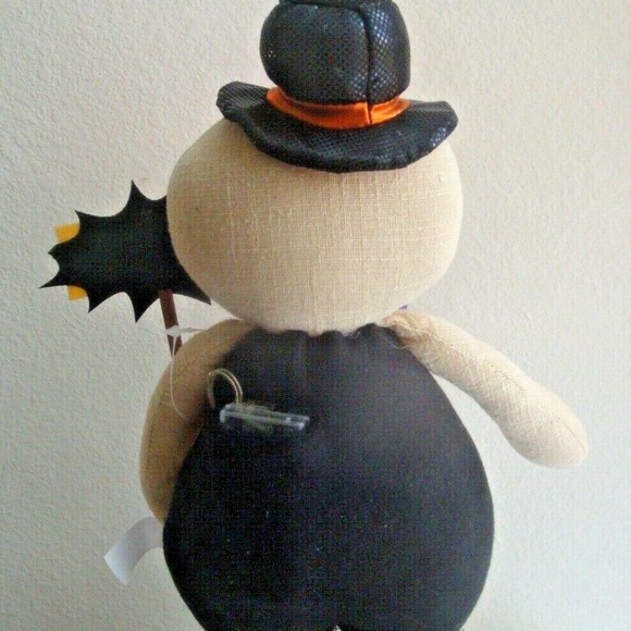 Skeleton w Led Eyes & Happy Halloween sign  Standing Doll  NEW - Picture 5 of 8
